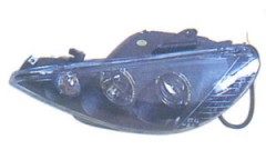 PEUGEOT 206 '98  HEAD LAMP(CRYSTAL RIM) BLACK