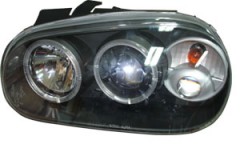 VW GOLF IV '98 HEAD LAMP(BLACK) ANGEL EYE