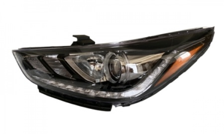 2017 HYUNDAI ACCENT  HEAD LAMP BLACK LED WITH YELLOW CORNER