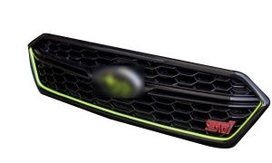 Wrx 2018 grille(crystal black,w/fluorescent green line)