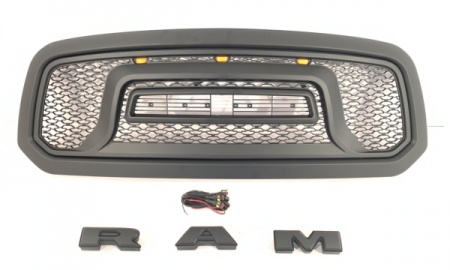 2013-2018 Dodge Ram 1500  Front Upper Grille Rebel Style Matte Black