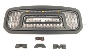 Dodge Ram 1500 2013-2018 Front Upper Grille Rebel Style Matte Black