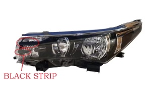 TOYOTA COROLLA 2014 HEAD LAMP MIDDLE EAST MODEL BLACK BASE BLACK SHRIP