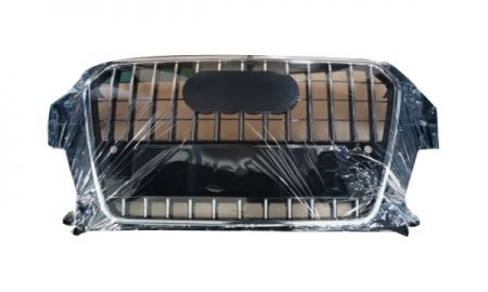 FOR AUDI Q3 2012-2015 GRILLE HIGH LEVEL （Middle Strip Chrome+ with  parking hole+ baking finish）